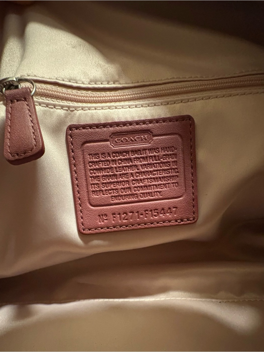 Vintage Coach Ashley Leather Raspberry Pink Satchel with Detachable Strap F15447 - Picture 7 of 7